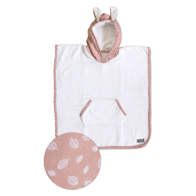 Vinter & bloom badponcho nordic leaf misty rose