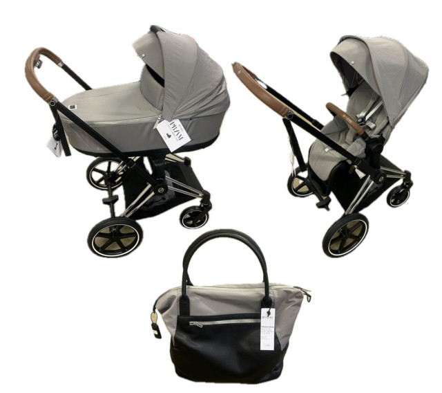 Cybex priam duo inklusive skötväska (Chrome/Brown, Soho grey) SISTA EX!