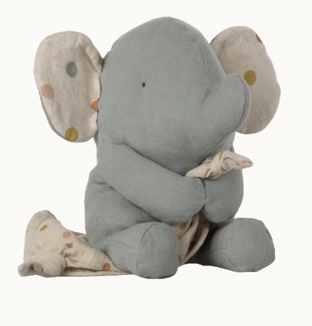 Maileg lullaby friends speldosa med snuttefilt elephant