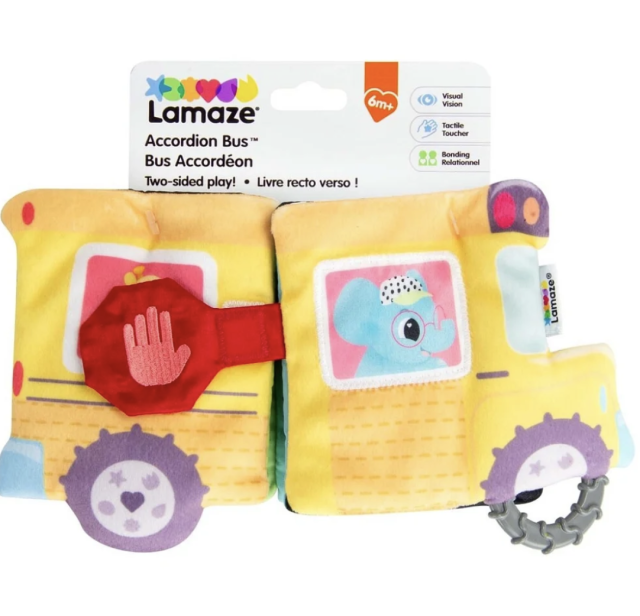 Lamaze mjuk aktivitetsbok buss