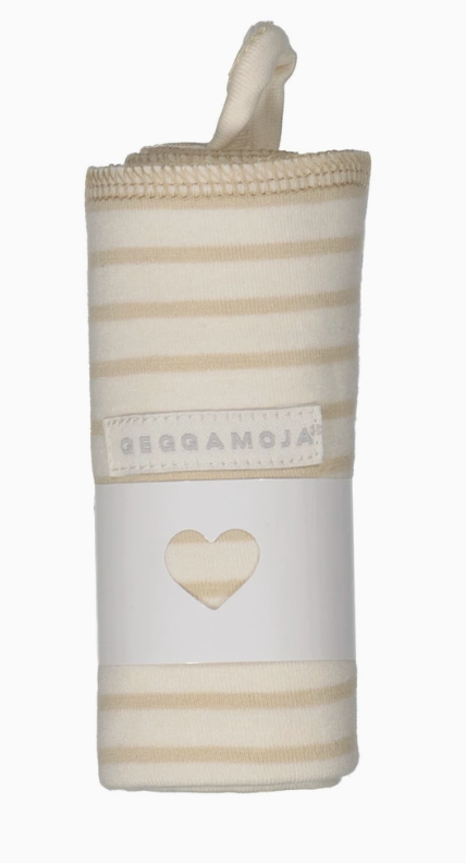 Geggamoja snuttefilt bambu 40x40cm vit/beige