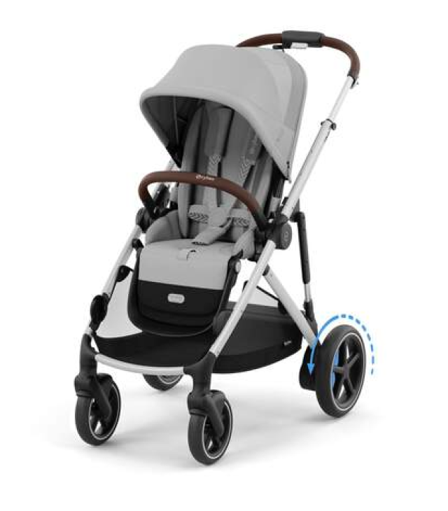 Cybex e-gazelle s sittvagn stone grey silver chassi