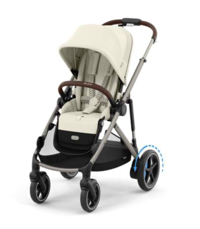 Cybex e-gazelle s sittvagn seashell beige taupe chassi