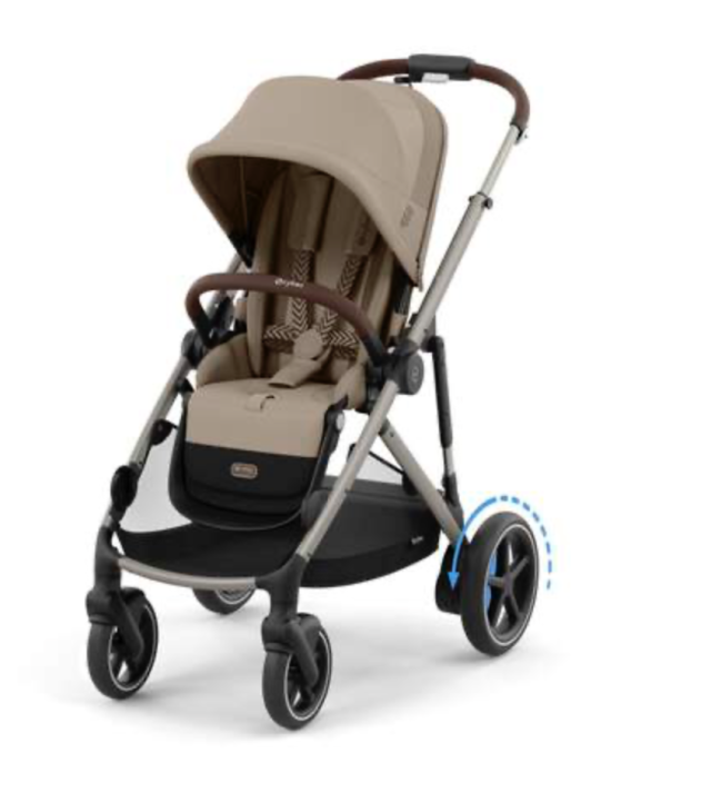 Cybex e-gazelle sittvagn almond beige taupe chassi