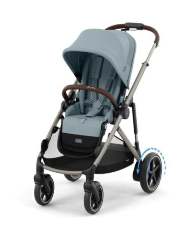 Cybex e-gazelle s sittvagn stormy blue taupe chassi