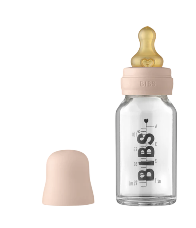 Bibs nappflaska glas latex 110ml blush