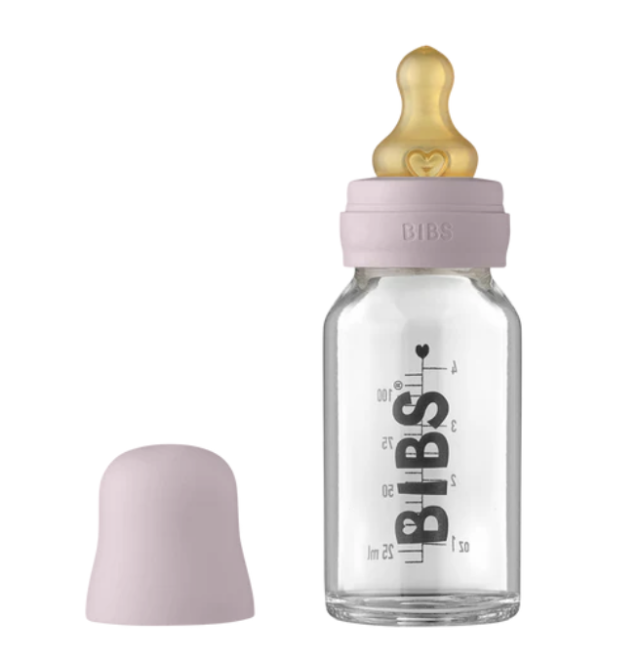 Bibs nappflaska glas latex 110ml dusky lilac