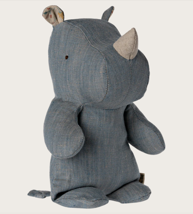 Maileg safari friends little rhino blue/sand