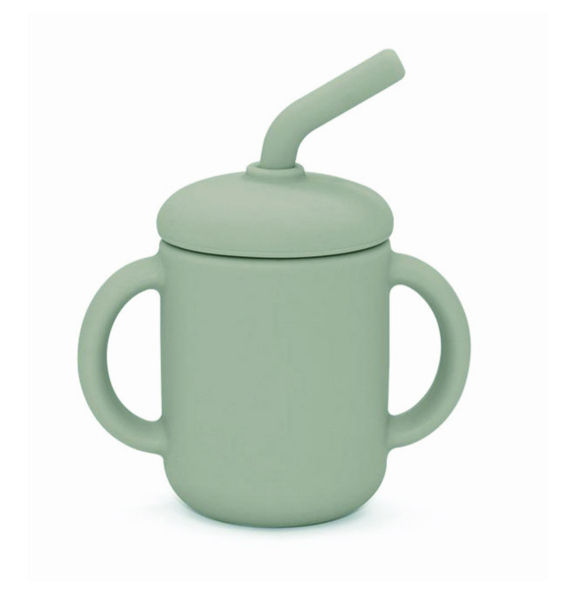 Summerville mugg med sugrör silikon cameo green