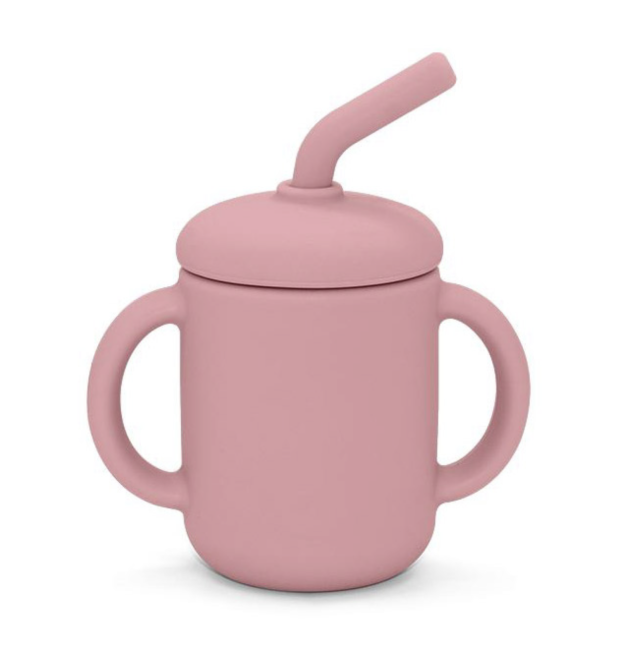 Summerville mugg med sugrör silikon dusty rose